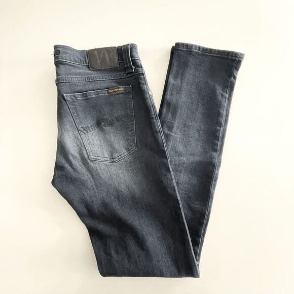 Nudie Jeans Womens Tight Long John Jeans Organic Cotton Blend Black & Grey 29 - Picture 1 of 13